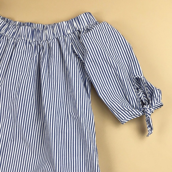 Cha Cha Vente Striped Off The Shoulder Top #734 - Picture 2 of 4